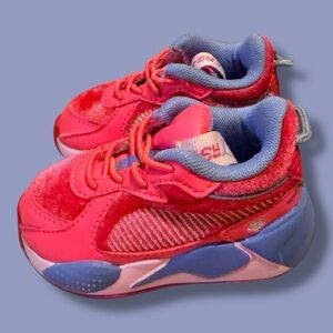 Puma RS-X VDay toddler girls' running shoes in red and pink. Size 4C